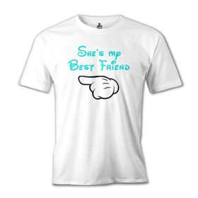 Lord T-Shirt She's my Best Friend 2 Beyaz Erkek T-shirt
