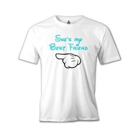 Lord T-Shirt She's my Best Friend 2 Beyaz Erkek T-shirt