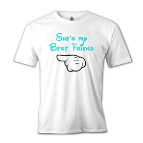 Lord T-Shirt She's my Best Friend 2 Beyaz Erkek T-shirt