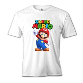 Lord T-Shirt Super Mario Win Win Beyaz Erkek T-Shirt