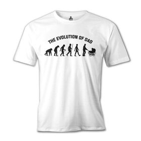 Lord T-Shirt The Evolution of Dad Beyaz Erkek T-shirt