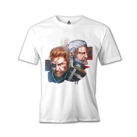 Lord T-Shirt The Witcher - Geralt vs Solid Snake Beyaz Erkek T-shirt