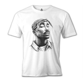 Lord T-Shirt Tupac Shakur Bandana Beyaz Erkek T-Shirt