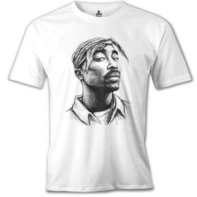 Lord T-Shirt Tupac Shakur Bandana Beyaz Erkek T-Shirt
