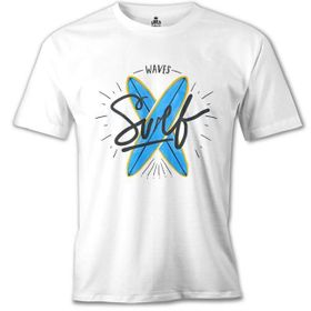 Lord T-Shirt Waves Sörf Beyaz Erkek T-Shirt