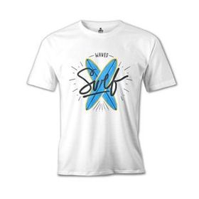 Lord T-Shirt Waves Sörf Beyaz Erkek T-Shirt