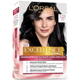 Loreal Excellence Creme 1.01 Derin Saf Siyah Saç Boyası