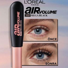 Loreal Paris 30 Saate Kadar Kalıcı Ekstra Siyah Air Mega Volume Maskara