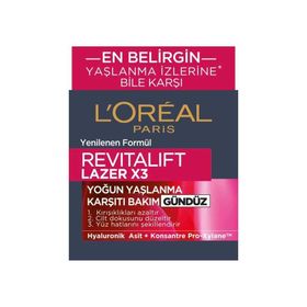 Loreal Paris 50 ml Revitalift Lazer X3 Yoğun Yaşlanma Karşıtı Gündüz Bakım Kremi