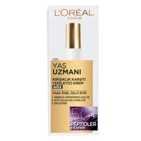 Loreal Paris 50+15 ml Yaş Uzmanı Kırışıklık Karşıtı Yenileyici Göz Kremi