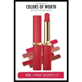 Loreal Paris Color Riche Colors Of Worth Intense Volume Matte 100 Pink Worth It Ruj