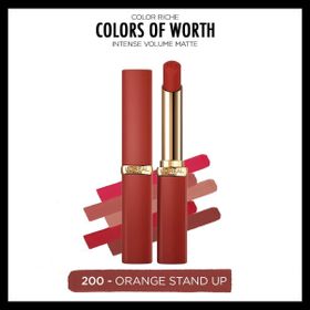 Loreal Paris Color Riche Colors Of Worth Intense Volume Matte 200 Orange Stand Up Ruj