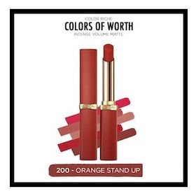 Loreal Paris Color Riche Colors Of Worth Intense Volume Matte 200 Orange Stand Up Ruj