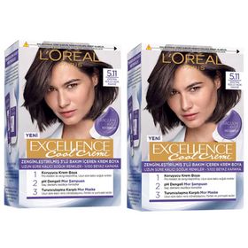 Loreal Paris Excellence Cool Creme 5.11 Ekstra Küllü Açık Kahve 2 Adet Saç Boyası