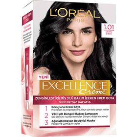 Loreal Paris Excellence Creme 1.01 Derin Siyah Saç Boyası