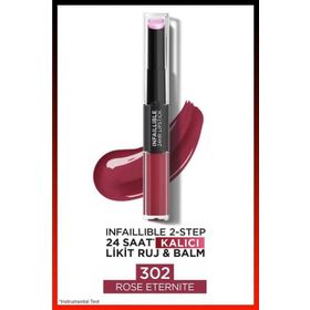 Loreal Paris Infaillible 2-Step 302 Rose Eternite Kalıcı Likit Ruj ve Balm