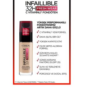 Loreal Paris Infaillible 220 Sand Fresh Wear 30 ml 24H Foundation