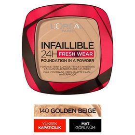 Loreal Paris Infaillible 24H Fresh Wear 140 Golden Beige Pudra Fondöten