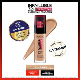 L'Oreal Paris Infaillible 32H Fresh Wear C Vitaminli 220 Sand Fondöten