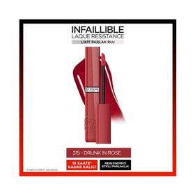 Loreal Paris Infaillible Matte Resistance 215 Drunk In Rose Likit Parlak Ruj