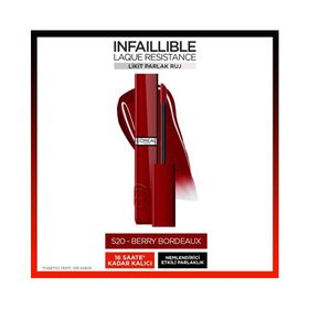 Loreal Paris Infaillible Matte Resistance 520 Berry Bordeaux Likit Parlak Ruj