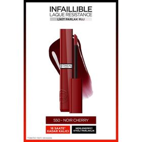 Loreal Paris Infaillible Matte Resistance 550 Noir Cherry Likit Parlak Ruj