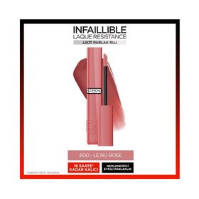 Loreal Paris Infaillible Matte Resistance 600 Le Nu Rose Likit Parlak Ruj