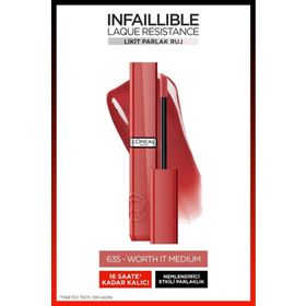 Loreal Paris Infaillible Matte Resistance 635 Worth It Medium Likit Parlak Ruj