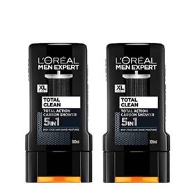 L'Oreal Paris Men Expert Total Clean 5'i 1 Arada Kömürlü 2x300 ml Duş Jeli