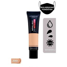Loreal Paris No: 200 Golden Sand Infaillible 24H Matte Cover Yüksek Kapatıcı Fondöten