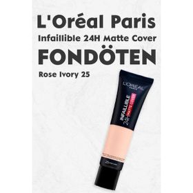 Loreal Paris No: 25 Rose Ivory Infaillible 24H Matte Cover Yüksek Kapatıcı Fondöten