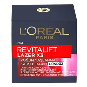 Loreal Paris Revitalift Lazer X3 Kırışık Karşıtı Sıkılaştırıcı 50 ml Gündüz Kremi