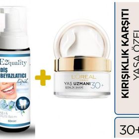 Loreal Paris Yaş Uzmanı Kırışıklık Karşıtı 30+50 ml Nemlendirici Krem +E2'Quality Diş Beyazlatıcı Köpük
