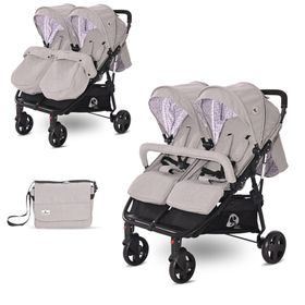 Lorelli Duo Grey Dots İkiz Bebek Arabası