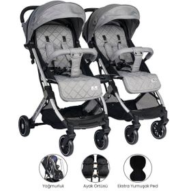 Lorelli New Fiorano Kabin Dolphin Grey Gri İkiz Bebek Arabası
