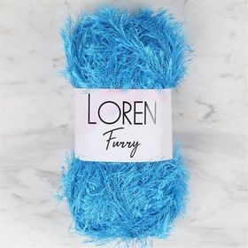 Loren 34042 RF003 Furry Mavi El Örgü İpi