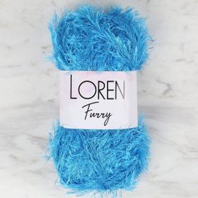Loren 34042 RF003 Furry Mavi El Örgü İpi