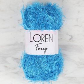 Loren 34042 RF003 Furry Mavi El Örgü İpi