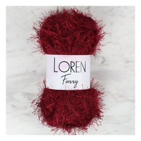 Loren 34054 RF026 Furry Bordo El Örgü İpi