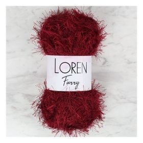 Loren 34054 RF026 Furry Bordo El Örgü İpi