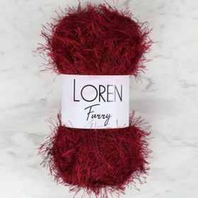 Loren 34054 RF026 Furry Bordo El Örgü İpi