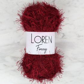 Loren 34054 RF026 Furry Bordo El Örgü İpi