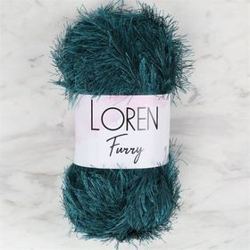 Loren 34057 RF039 Furry Petrol Mavisi El Örgü İpi
