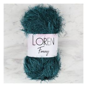 Loren 34057 RF039 Furry Petrol Mavisi El Örgü İpi