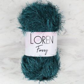 Loren 34057 RF039 Furry Petrol Mavisi El Örgü İpi