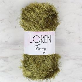 Loren 34058 RF044 Furry Yeşil El Örgü İpi