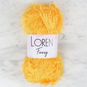 Loren 34063 RF075 Furry Hardal Sarısı El Örgü İpi
