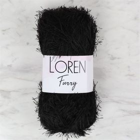 Loren 34066 RF1001 Furry Siyah El Örgü İpi