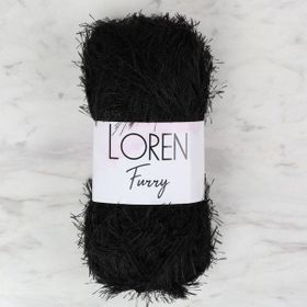 Loren 34066 RF1001 Furry Siyah El Örgü İpi