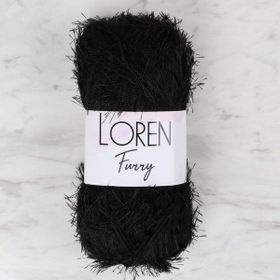 Loren 34066 RF1001 Furry Siyah El Örgü İpi